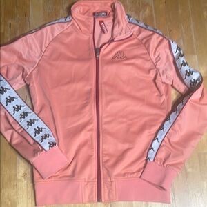 Kappa Coral Pink  Track Jacket with Logo Stripes